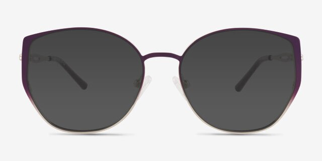 Deven Gradient Matte Purple MetalEyeglass Frames from EyeBuyDirect, with Tinted Lenses