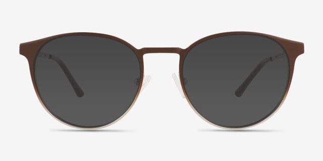 Jayce Matte Brown MetalEyeglass Frames from EyeBuyDirect, with Tinted Lenses