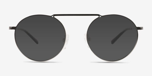 Tayler Gradient Black Silver MetalEyeglass Frames from EyeBuyDirect, with Tinted Lenses