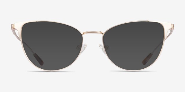 Alli Doré MétalMontures de lunettes de vue d'EyeBuyDirect, Avec des Verres Teintés