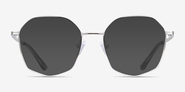 Redford Argenté MétalMontures de lunettes de vue d'EyeBuyDirect, Avec des Verres Teintés