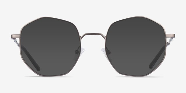 Artisan Gunmetal MetalEyeglass Frames from EyeBuyDirect, with Tinted Lenses