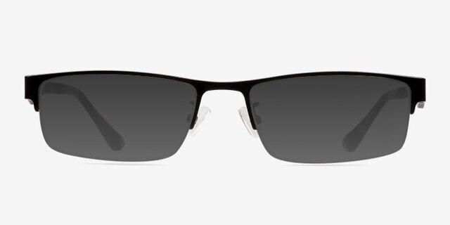Beau Noir Plastic-metalMontures de lunettes de vue d'EyeBuyDirect, Avec des Verres Teintés