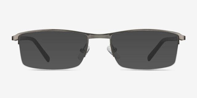 Mel Gunmetal MetalEyeglass Frames from EyeBuyDirect, with Tinted Lenses