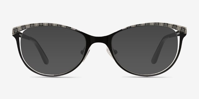 Deco Black Gray MetalEyeglass Frames from EyeBuyDirect, with Tinted Lenses