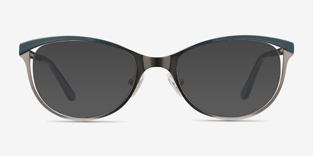 Deco Gunmetal Green MétalMontures de lunettes de vue d'EyeBuyDirect, Avec des Verres Teintés
