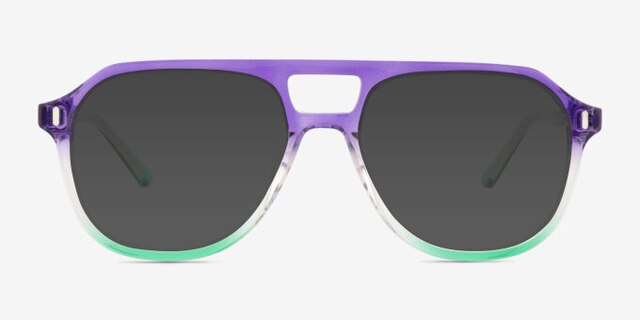 Make Change Purple Green PlastiqueMontures de lunettes de vue d'EyeBuyDirect, Avec des Verres Teintés