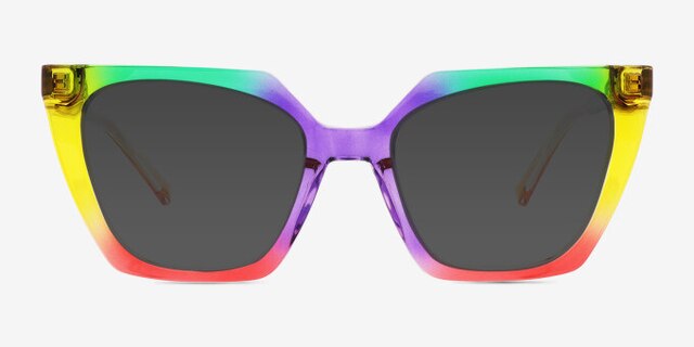 Stand Proud Rainbow Purple PlastiqueMontures de lunettes de vue d'EyeBuyDirect, Avec des Verres Teintés