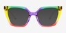 Stand Proud Rainbow Purple PlastiqueMontures de lunettes de vue d'EyeBuyDirect, Avec des Verres Teintés