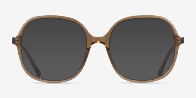 Winefred Brown PlasticEyeglass Frames from EyeBuyDirect, with Tinted Lenses