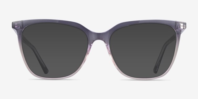 Farina Purple Clear PlasticEyeglass Frames from EyeBuyDirect, with Tinted Lenses