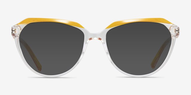 Graeme Clear Yellow PlastiqueMontures de lunettes de vue d'EyeBuyDirect, Avec des Verres Teintés