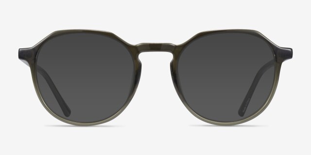 Schaye Green PlasticEyeglass Frames from EyeBuyDirect, with Tinted Lenses