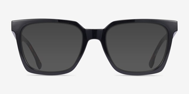 Fletcher Noir PlastiqueMontures de lunettes de vue d'EyeBuyDirect, Avec des Verres Teintés