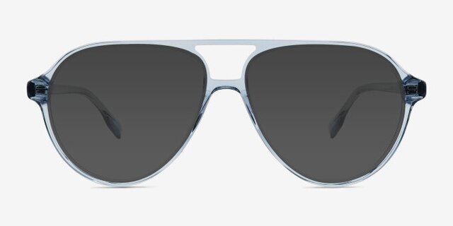 Verbena Blue AcetateEyeglass Frames from EyeBuyDirect, with Tinted Lenses
