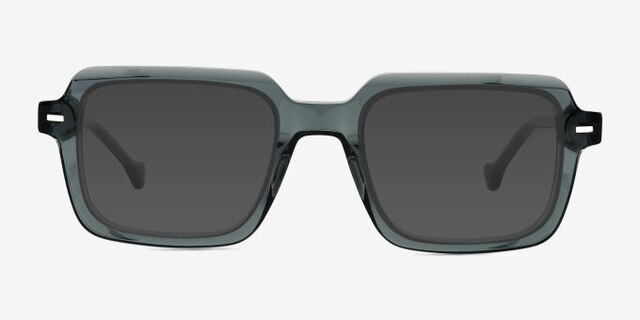 Quinlan Gris AcétateMontures de lunettes de vue d'EyeBuyDirect, Avec des Verres Teintés