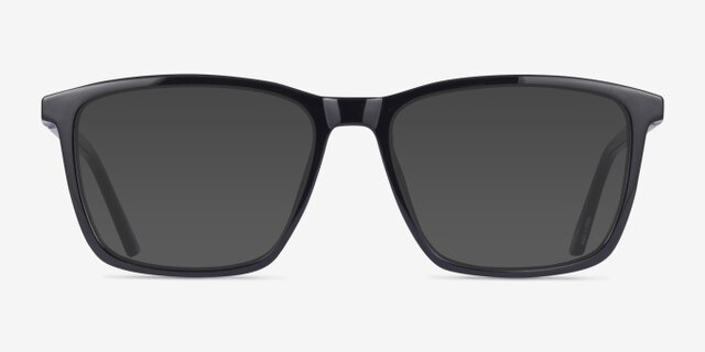 Tranquil Black PlasticEyeglass Frames from EyeBuyDirect, with Tinted Lenses