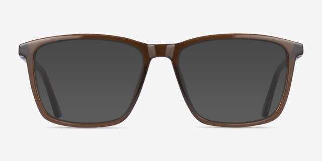 Tranquil Brown PlasticEyeglass Frames from EyeBuyDirect, with Tinted Lenses