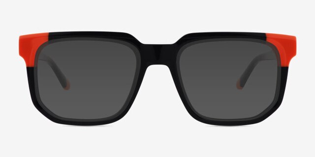 Nyx Black Orange AcétateMontures de lunettes de vue d'EyeBuyDirect, Avec des Verres Teintés