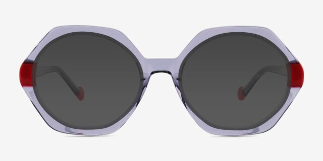 Cirius Violet AcétateMontures de lunettes de vue d'EyeBuyDirect, Avec des Verres Teintés