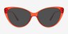 Ida Clear Red PlasticEyeglass Frames from EyeBuyDirect, with Tinted Lenses
