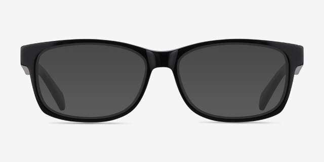 Kyle Noir AcétateMontures de lunettes de vue d'EyeBuyDirect, Avec des Verres Teintés