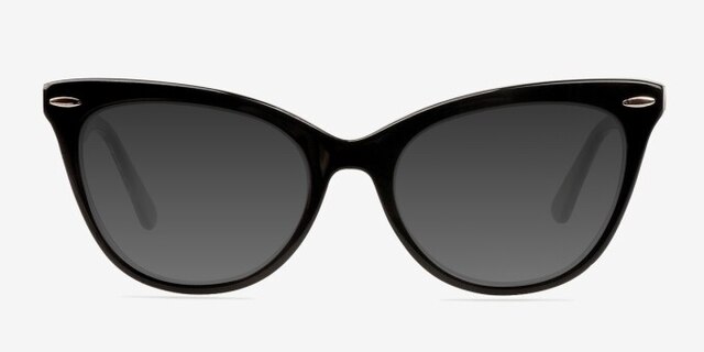Anika Noir AcétateMontures de lunettes de vue d'EyeBuyDirect, Avec des Verres Teintés