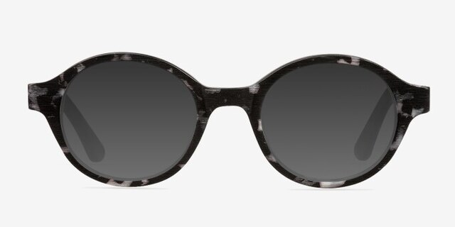Plato Gray & Black Wood-textureEyeglass Frames from EyeBuyDirect, with Tinted Lenses
