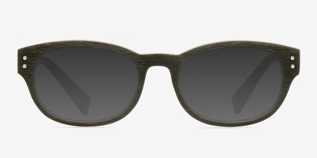 Mulberry Olive Wood-textureEyeglass Frames from EyeBuyDirect, with Tinted Lenses