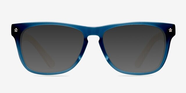 Indian Creek Blue AcetateEyeglass Frames from EyeBuyDirect, with Tinted Lenses