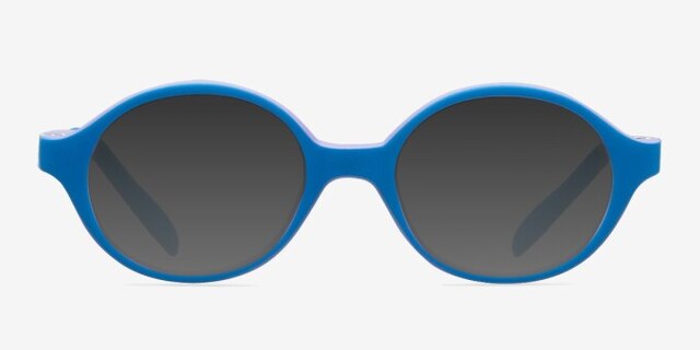 Theo Blue & Purple PlasticEyeglass Frames from EyeBuyDirect, with Tinted Lenses