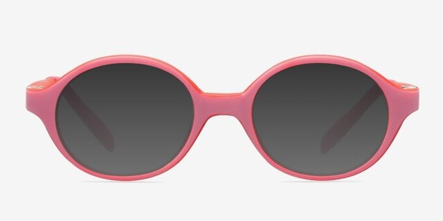 Theo Pink & Red PlasticEyeglass Frames from EyeBuyDirect, with Tinted Lenses
