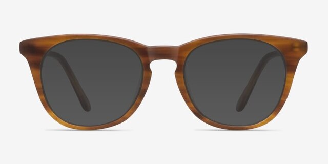 Providence Brown & Striped AcetateEyeglass Frames from EyeBuyDirect, with Tinted Lenses