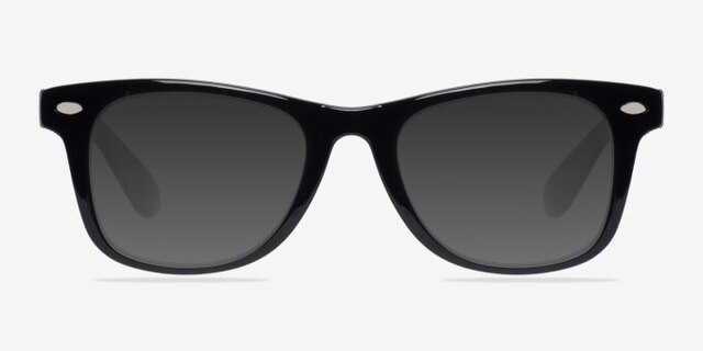 Atlee Black PlasticEyeglass Frames from EyeBuyDirect, with Tinted Lenses