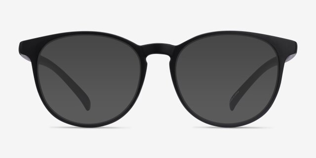 Chilling Black PlasticEyeglass Frames from EyeBuyDirect, with Tinted Lenses