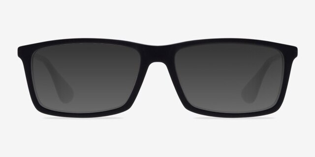 Madison Matte Black AcetateEyeglass Frames from EyeBuyDirect, with Tinted Lenses