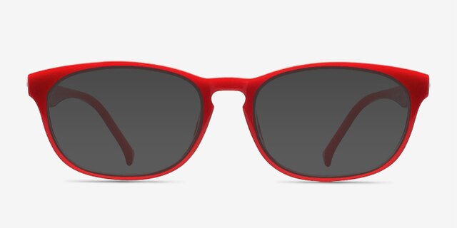 Drums Red PlasticEyeglass Frames from EyeBuyDirect, with Tinted Lenses
