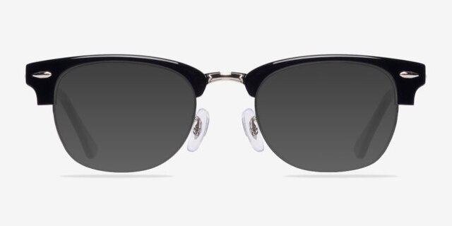 Sweet Jane Black & Silver AcetateEyeglass Frames from EyeBuyDirect, with Tinted Lenses