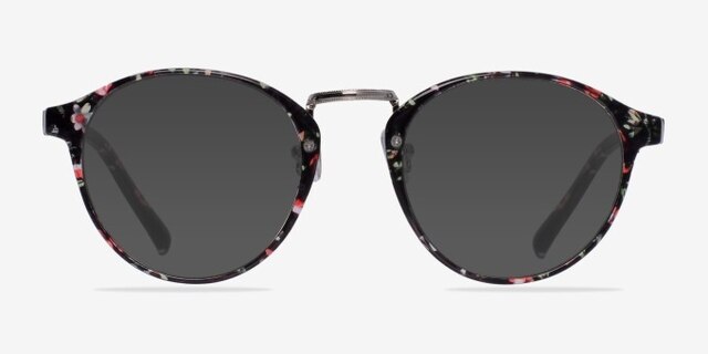 Small Chillax Red & Floral PlastiqueMontures de lunettes de vue d'EyeBuyDirect, Avec des Verres Teintés