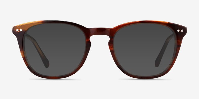 New Day Brown AcetateEyeglass Frames from EyeBuyDirect, with Tinted Lenses