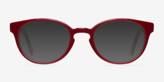 Rose Red AcetateEyeglass Frames from EyeBuyDirect, with Tinted Lenses
