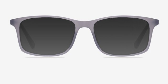 Empire Matte Gray AcetateEyeglass Frames from EyeBuyDirect, with Tinted Lenses