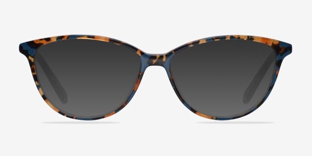 Coco Blue & Floral AcetateEyeglass Frames from EyeBuyDirect, with Tinted Lenses