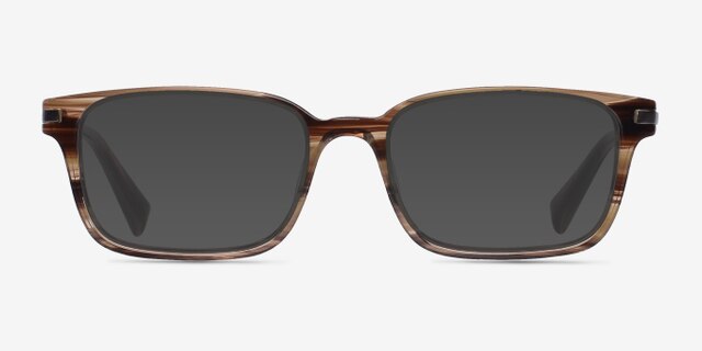 Dreamer Brown & Striped Acetate-metalEyeglass Frames from EyeBuyDirect, with Tinted Lenses