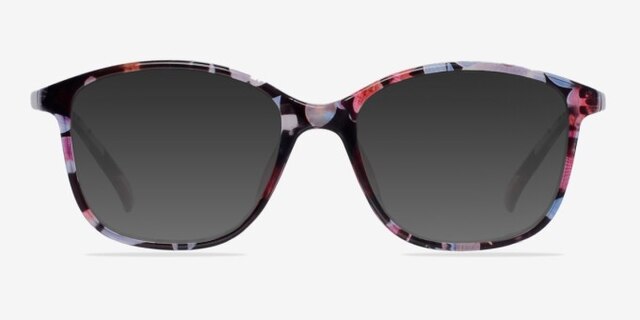 Saint Lou Red & Floral PlastiqueMontures de lunettes de vue d'EyeBuyDirect, Avec des Verres Teintés