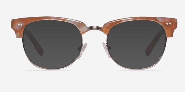 Concorde Brown & Silver Acetate-metalMontures de lunettes de vue d'EyeBuyDirect, Avec des Verres Teintés
