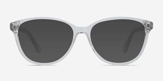 Hepburn Clear AcetateEyeglass Frames from EyeBuyDirect, with Tinted Lenses
