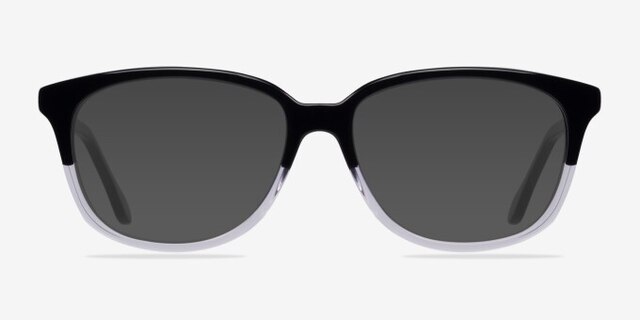Escapee Clear & Black AcetateEyeglass Frames from EyeBuyDirect, with Tinted Lenses