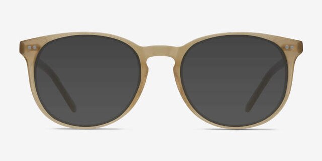 Aura Matte Champagne AcetateEyeglass Frames from EyeBuyDirect, with Tinted Lenses