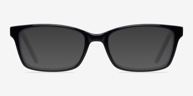 Velvet Black AcetateEyeglass Frames from EyeBuyDirect, with Tinted Lenses